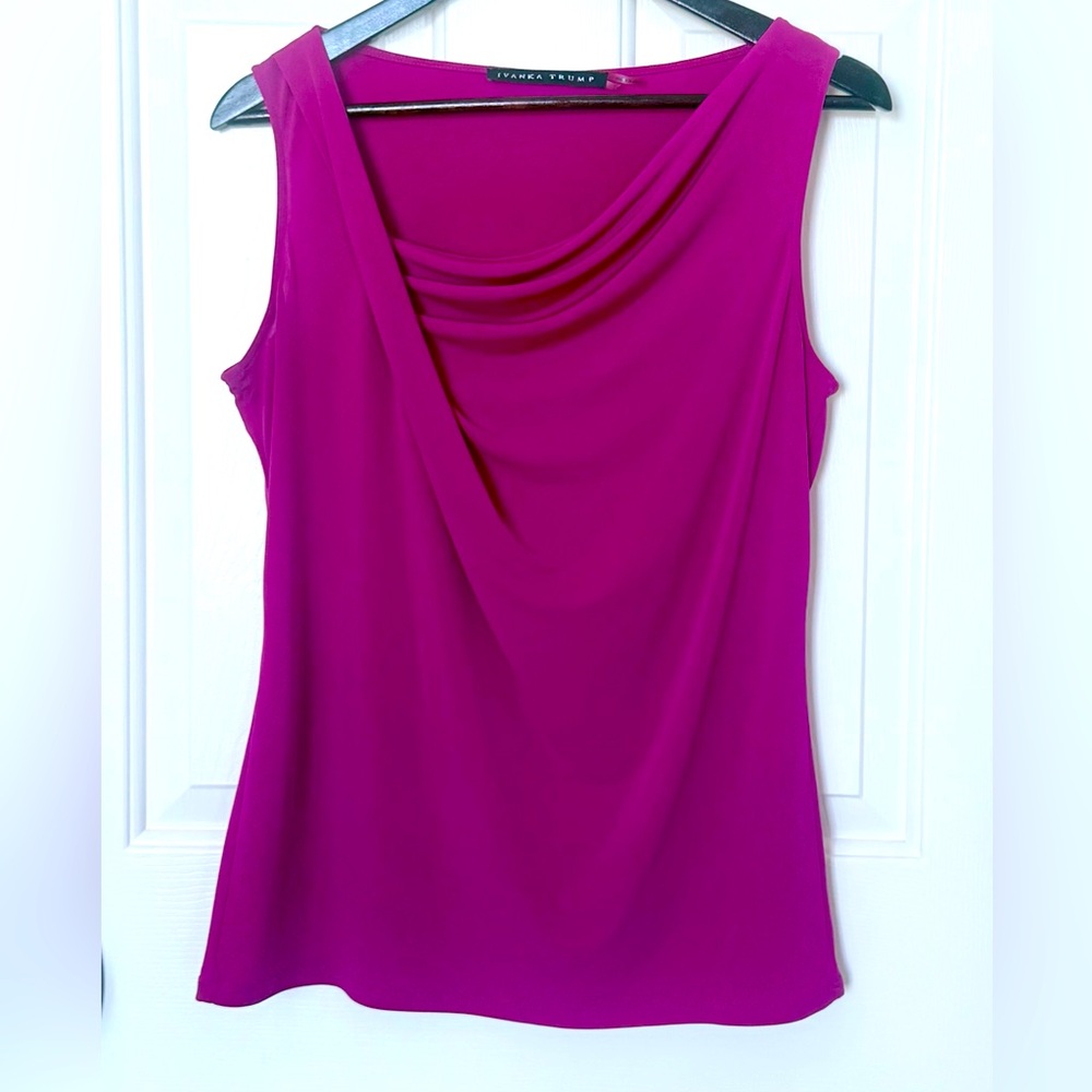 Ivanka Trump Feminine Vibrant Magenta Women's Top Medium